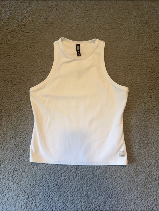 Vuori Tops - White Sleeveless Ribbed Tank Top -
